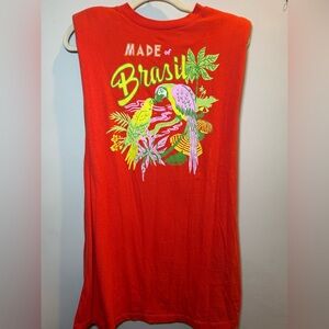 🦜 FARM Rio “Made of Brasil” Parrot Graphic Muscle Tank - Size S